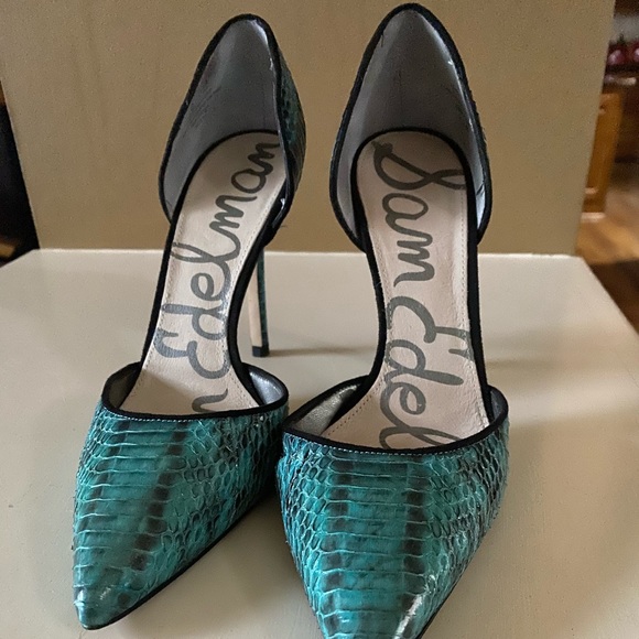 Sam Edelman Turquoise Snake Heels 